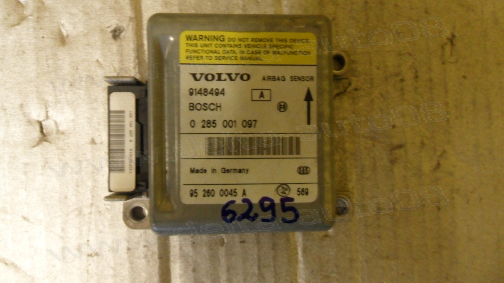 Сензор Airbag за Volvo 850, 2.0i, 1992-1997г., 0 285 001 097, 0285001097, 9148494