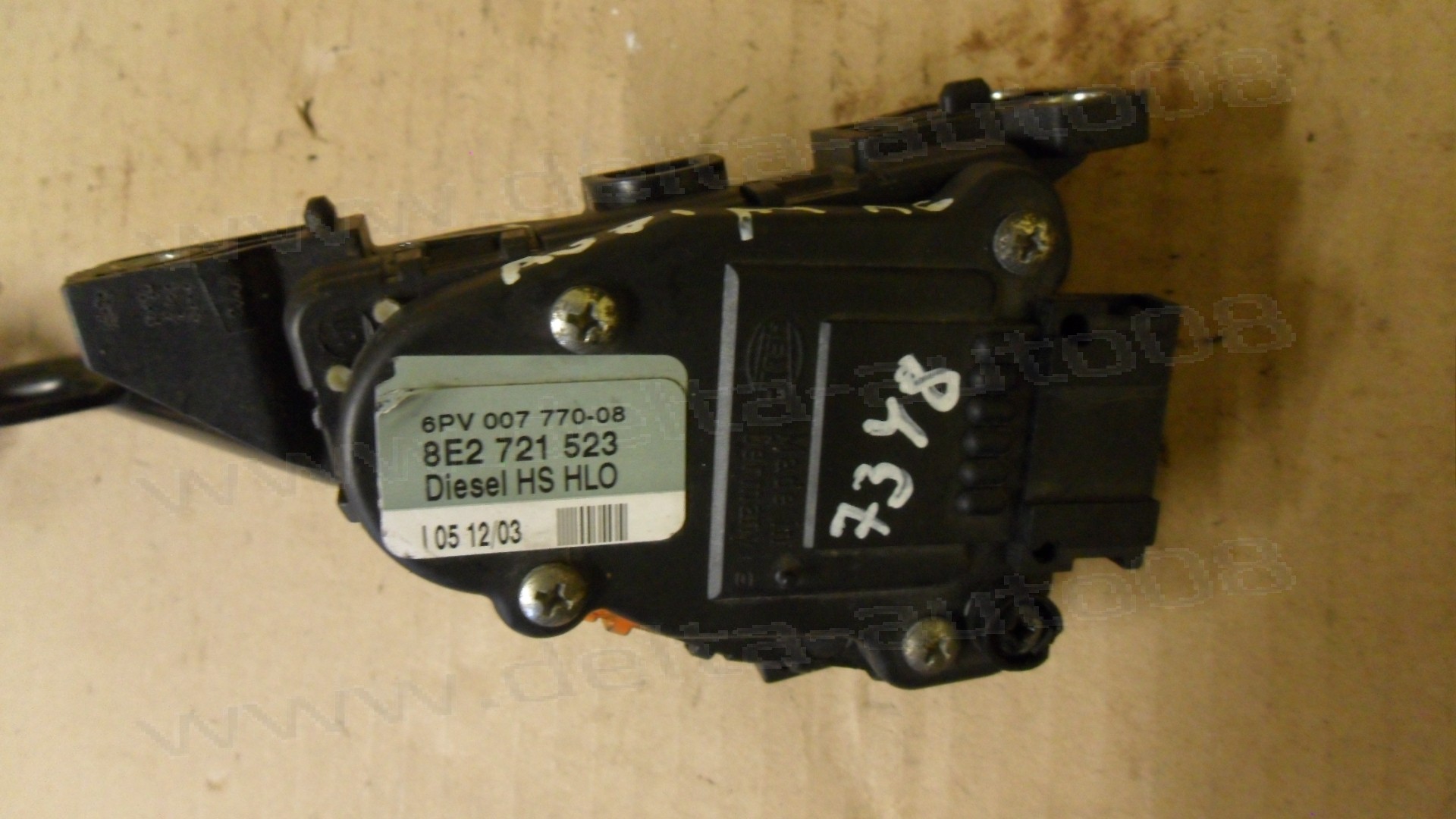 Педал газ за Audi A4, A6, VW, Skoda, 2000-2005г., 6PV 007 770-08, 6PV007770-08, 6PV00777008, 8E2 721 523, 8E2721523