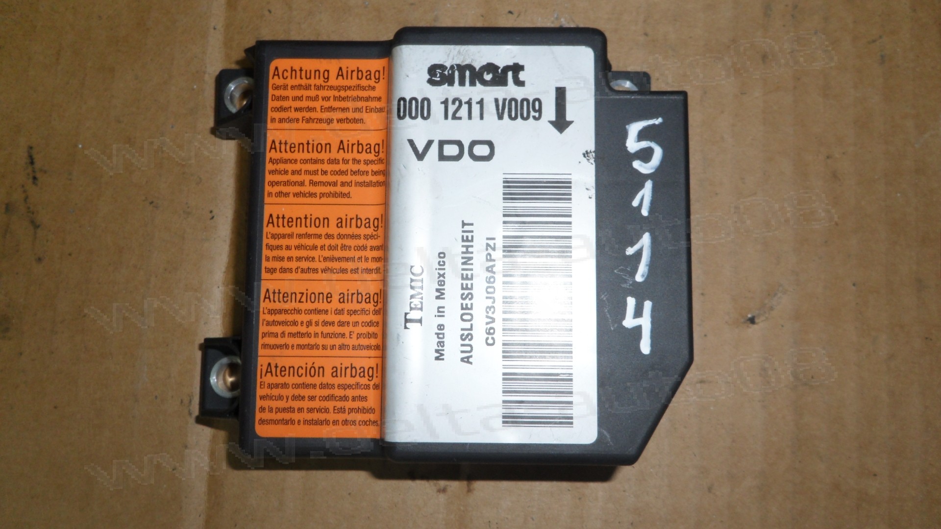 Сензор Airbag за Smart Fortwo 450, 000 1211 V009, 0001211V009