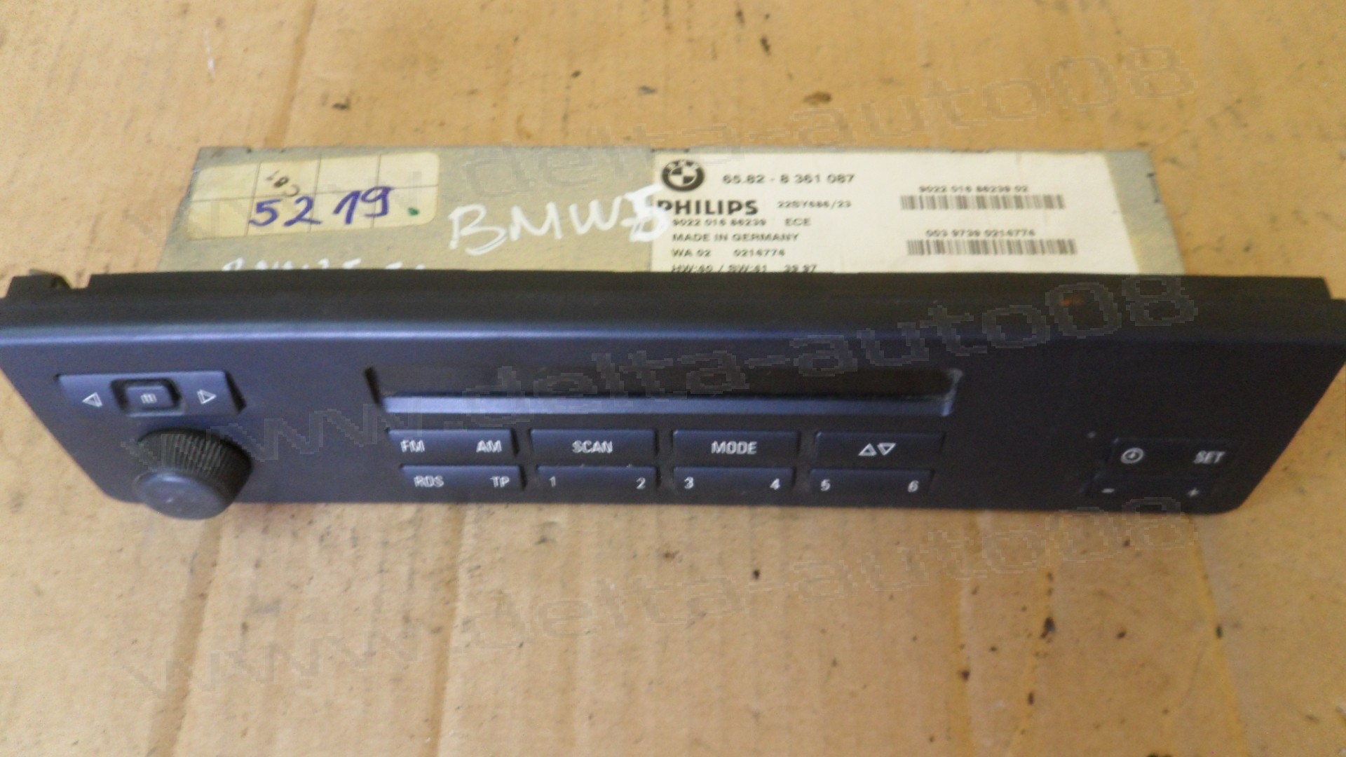 Радио за BMW 5 E39, 1996-2004г., 65.82-8 361 087, 65828361087, 65.82 8361087, 9022 016 86239, 902201686239, 22SY686/23, 22SY68623, 902201668623902, 9022 016 86239 02