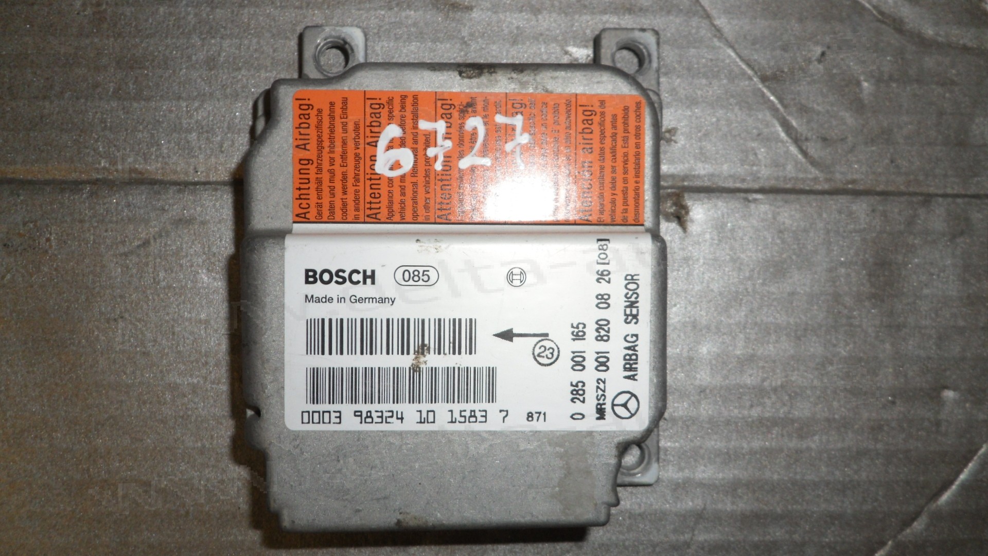 Сензор Airbag за Mercedes C-Class, CLK, W202, 1997-2004г., 0 285 001 165, 0285001165, 001 820 08 26, 0018200826